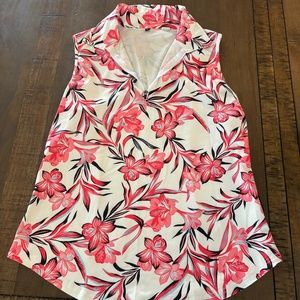 Womens floral athletic polo